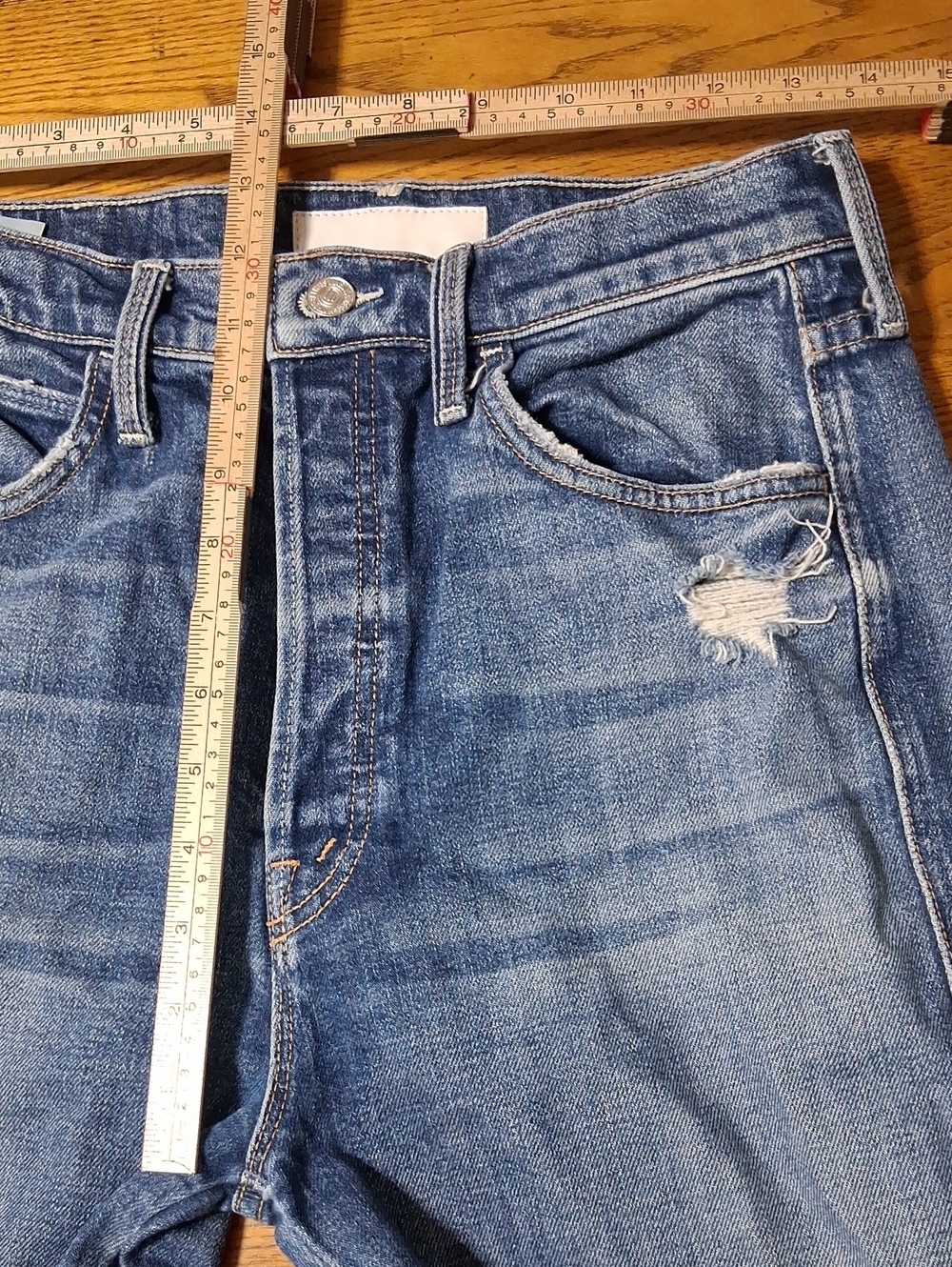 MOTHER Jeans Womens 29 BLUE WEEKEND TRIPPER BUTTON FLY Bootcut Flare Kick Used - Picture 5 of 8